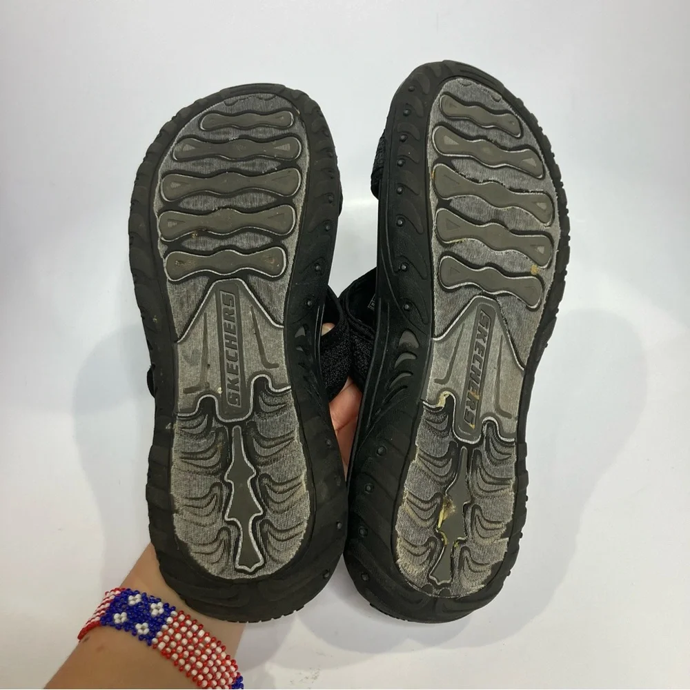 Skechers reggae slip‎ on sandals black casual slides summer women’s size 9